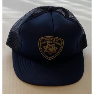 Texas Highway Patrol Collectable Trucker Snap Back Hat on Navy Ball Cap - READ